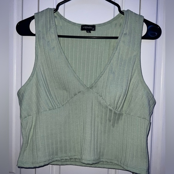 Sage Green Cropped Tank - Picture 2 of 5